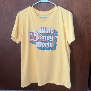 Walt Disney World Yellow Retro Rainbow Logo T Shirt Disney Parks